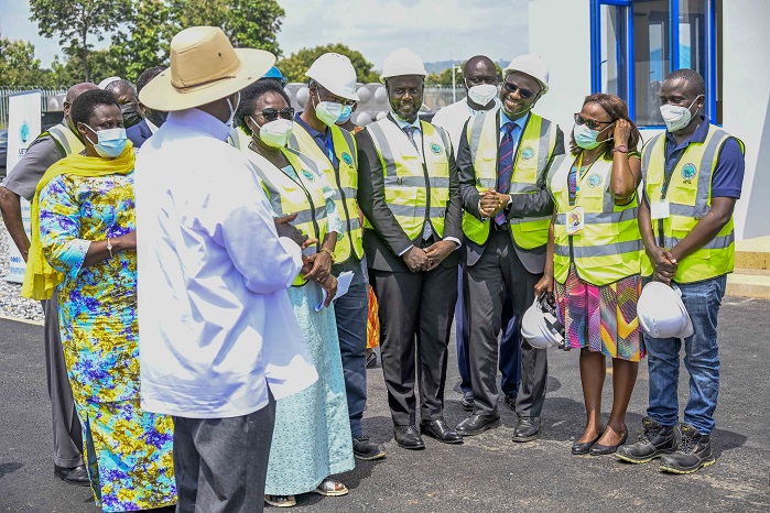 President Museveni addressing officials during the reccent commissioning of the Northern Grid in West Nile