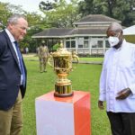 1- M7 represented with the Rugby World Cup trophy and the Kings Baton for the Commonwealth games