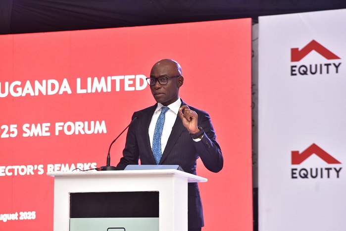 02 Claver Serumaga- Executive Director, Equity Bank Uganda during his speech at the Tupange Ne Equity 2025 launch event.