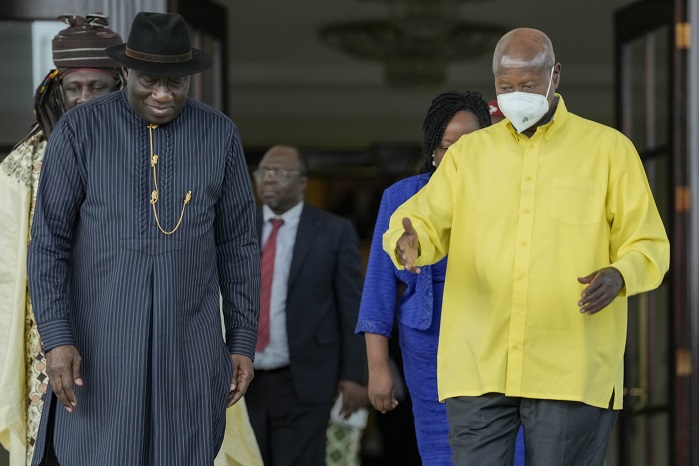 President Museveni meeting Former Nigerian President Goodluck Jonathan and Delegation - SHE - 04