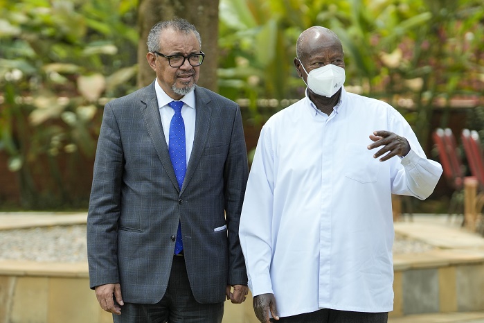 President Museveni meets WHO Director-General - Dr. Tedros Adhanom Ghebreyesu - Nakasero State Lodge - 01