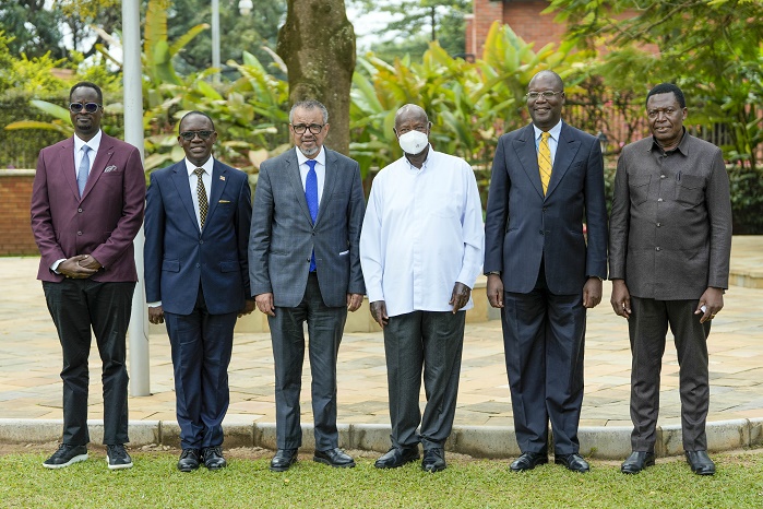 President Museveni meets WHO Director-General - Dr. Tedros Adhanom Ghebreyesu - Nakasero State Lodge - 02
