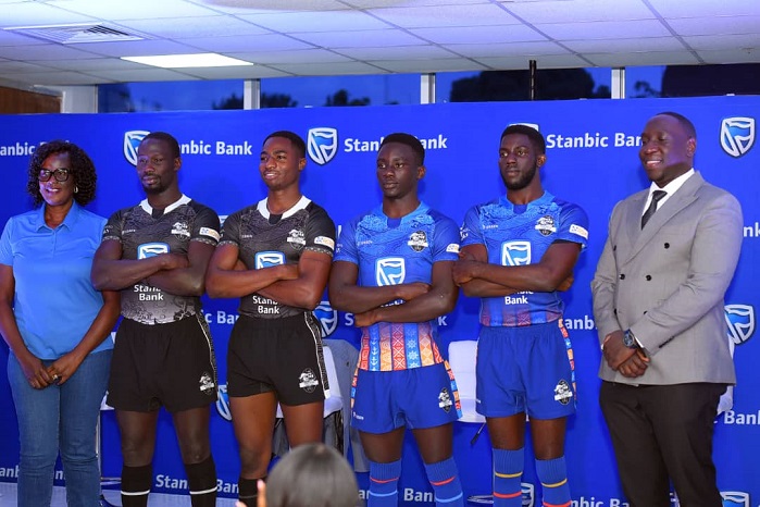 Stanbic Black Pirates Players show off their new team kit shortly after its unveiling
