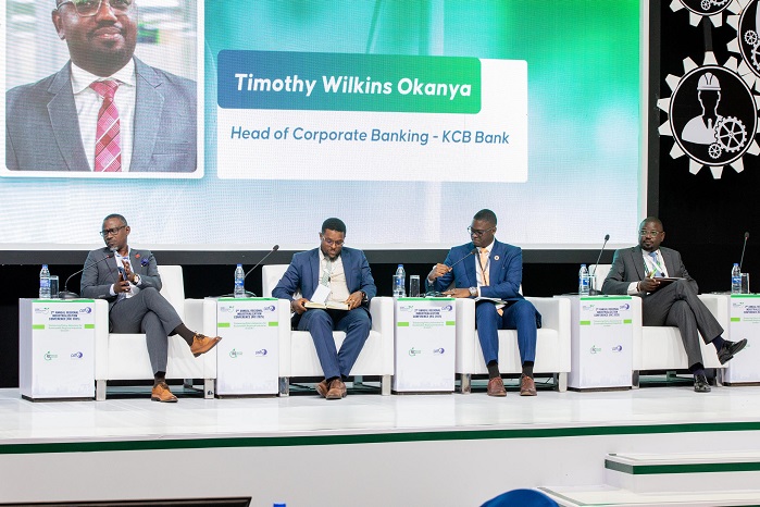 Timothy Wilkins Okanya Head of Coeporate Banking KCB Bank and other panelists at Psfu annual conference