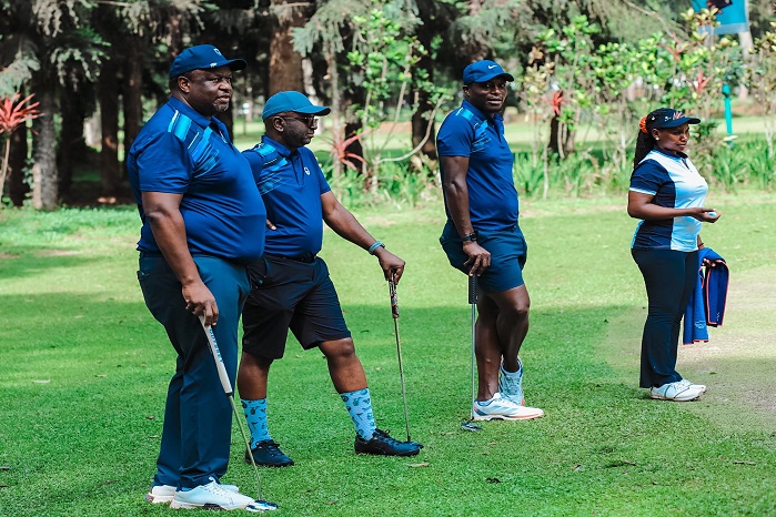 Stanbic Bank's Mumba Kalifungwa and Tich Makonese getting ready for action