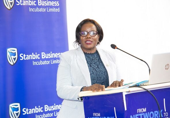 Farmers Catherine Poran, the Chief Executive of Stanbic Business Incubator