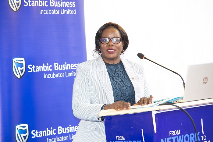 Farmers Catherine Poran, the Chief Executive of Stanbic Business Incubator